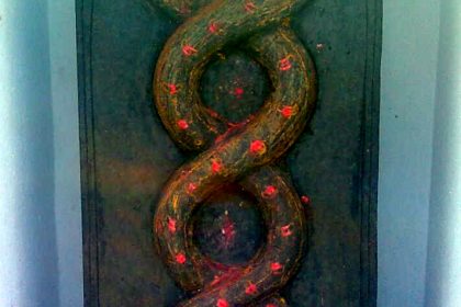 Serpent deity relief at Pogallapalli in Khammam district